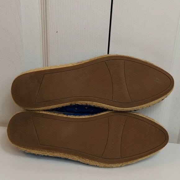 Franco Sarto Blue Suede Laser Cut Espadrille Shoes - Picture 6 of 8